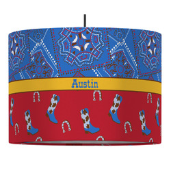 Cowboy 16" Drum Pendant Lamp - Fabric (Personalized)