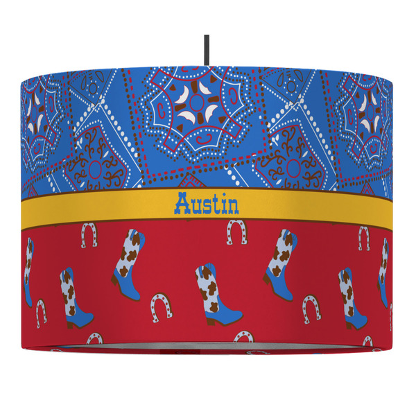 Cowboy 16" Drum Lampshade - PENDANT (Fabric)