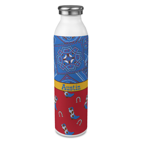 Custom Cowboy 20oz Stainless Steel Water Bottle - Full Print (Personalized)