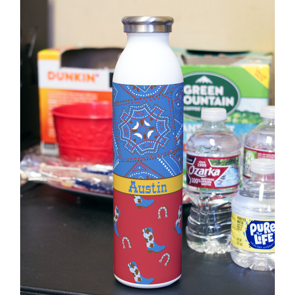 Cowboy 20oz Water Bottles - Full Print - In Context
