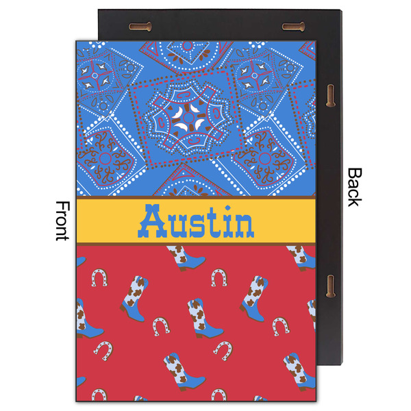 Cowboy 20x30 Wood Print - Front & Back View