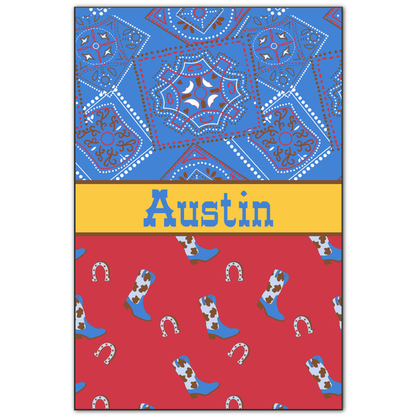 Custom Cowboy Wood Print - 20x30 (Personalized)