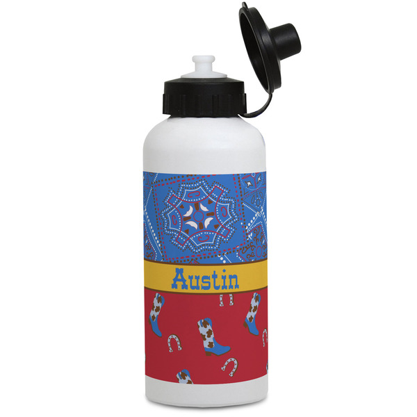Custom Cowboy Water Bottles - Aluminum - 20 oz - White (Personalized)