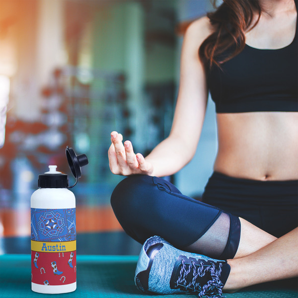 Cowboy Aluminum Water Bottle - White LIFESTYLE