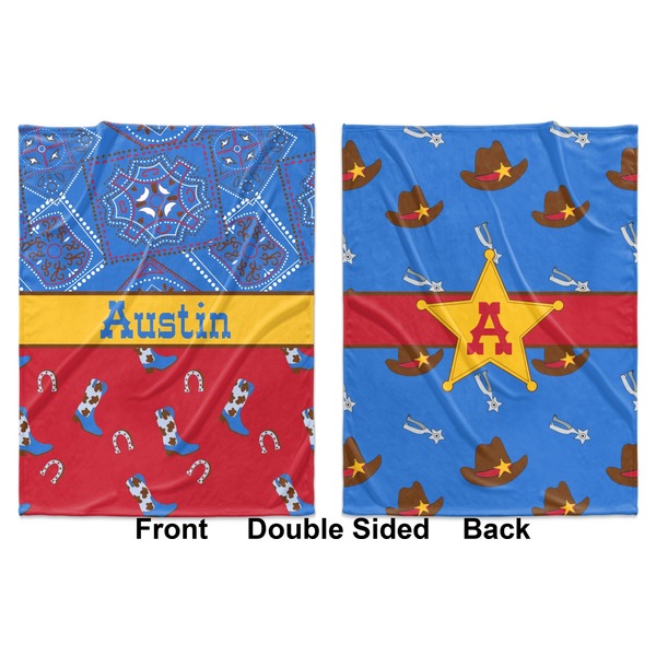 Cowboy Baby Blanket (Double Sided - Printed Front and Back)