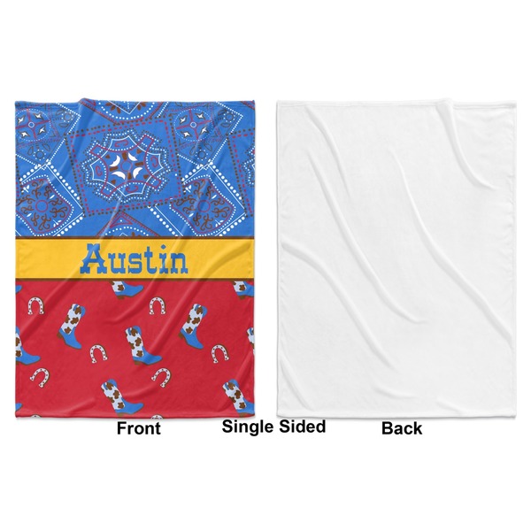 Cowboy Baby Blanket (Single Side - Printed Front, White Back)