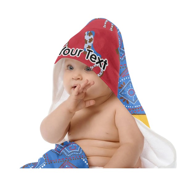 Cowboy Baby Hooded Towel on Child