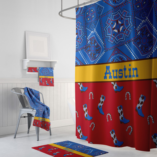 Cowboy Bath Towel Sets - 3-piece - In Context