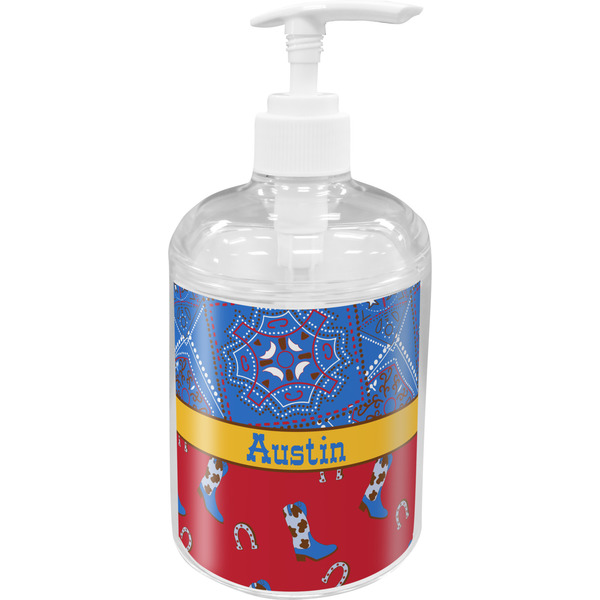 Custom Cowboy Acrylic Soap & Lotion Bottle (Personalized)