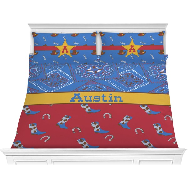 Custom Cowboy Comforter Set - King (Personalized)