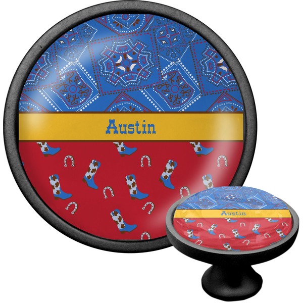 Custom Cowboy Cabinet Knob (Black) (Personalized)