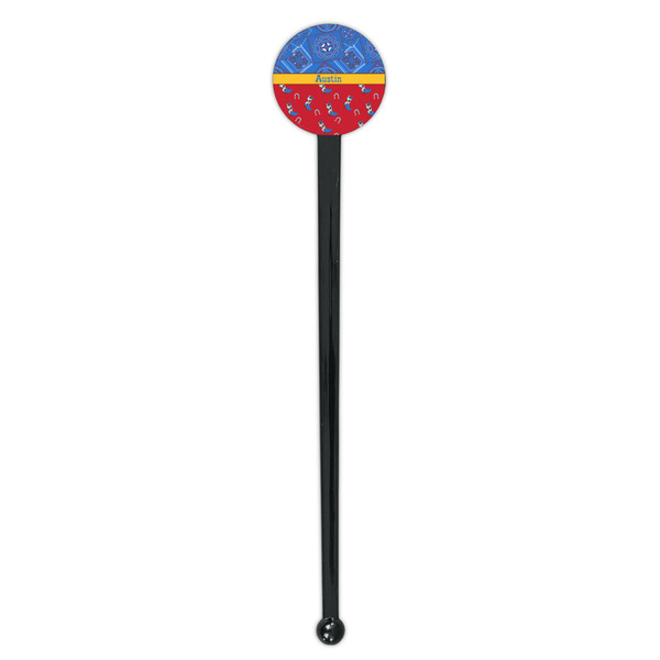 Cowboy Black Plastic 7" Stir Stick - Round - Single Stick