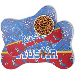 Cowboy Bone Shaped Dog Food Mat (Personalized)