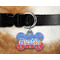 Cowboy Bone Shaped Dog Tag on Collar & Dog