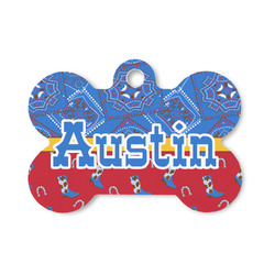 Cowboy Bone Shaped Dog ID Tag - Small (Personalized)