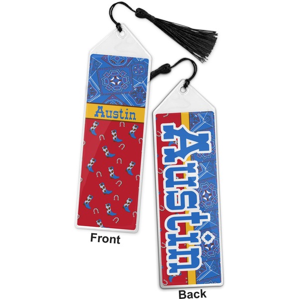 Cowboy Bookmark with tassel - Front and Back