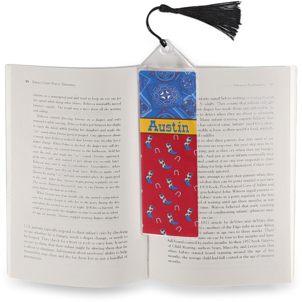Cowboy Bookmark with tassel - In book