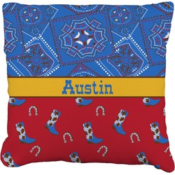 Cowboy Faux-Linen Throw Pillow 20" (Personalized)