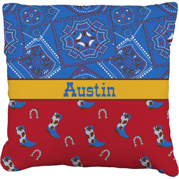 Custom Cowboy Faux-Linen Throw Pillow 20" (Personalized)