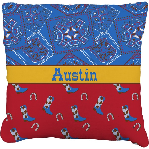Custom Cowboy Faux-Linen Throw Pillow 26" (Personalized)