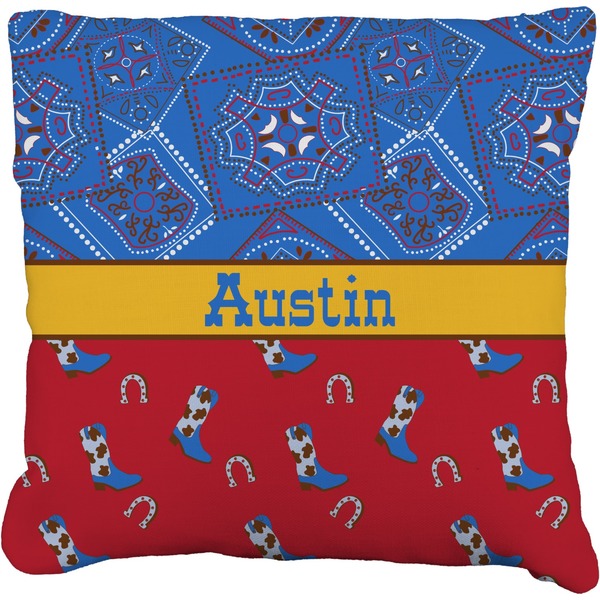 Custom Cowboy Faux-Linen Throw Pillow (Personalized)