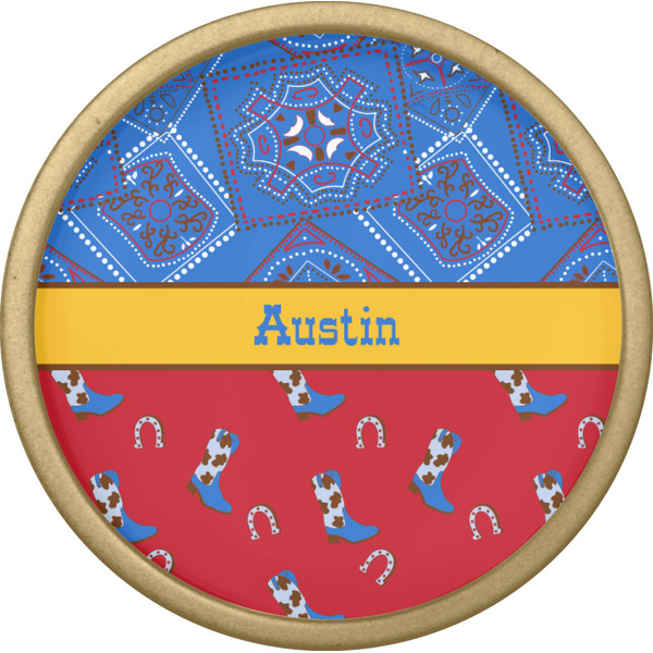 Cowboy Cabinet Knob - Gold - Front