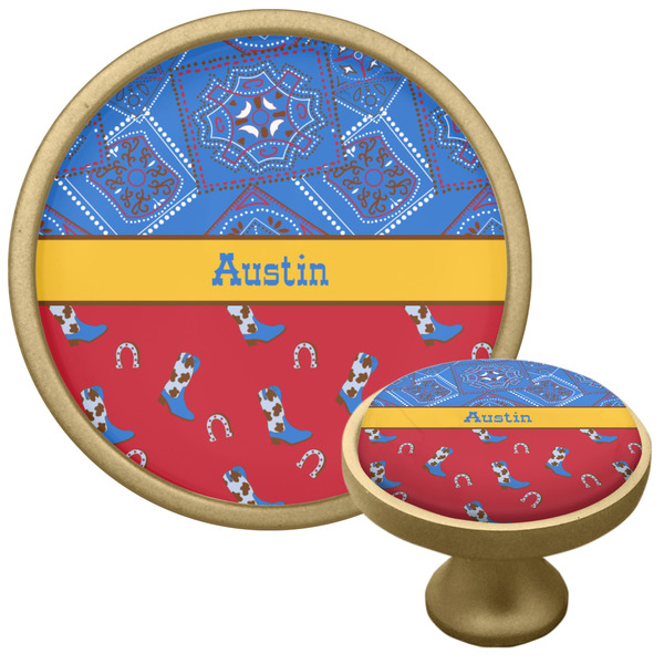Cowboy Cabinet Knob - Gold - Multi Angle