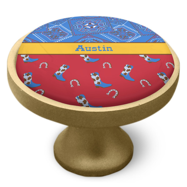 Cowboy Cabinet Knob - Gold - Side