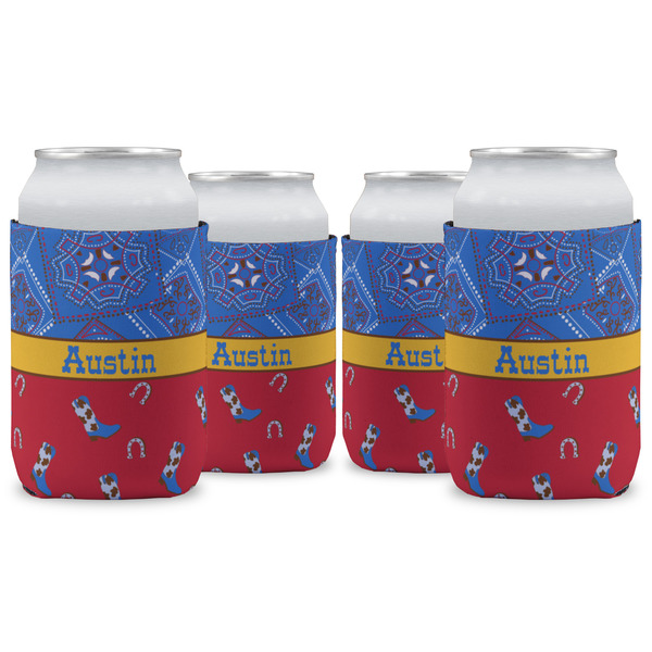 Custom Cowboy Can Cooler (12 oz) - Set of 4 w/ Name or Text