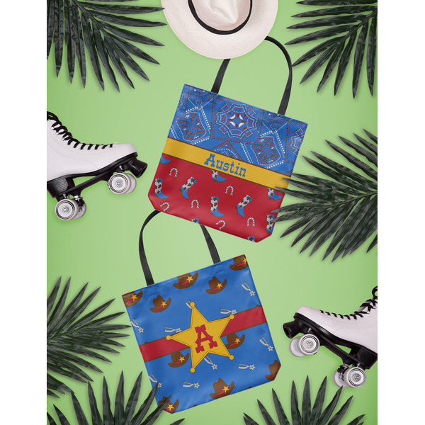 Cowboy Canvas Tote Lifestyle Front and Back