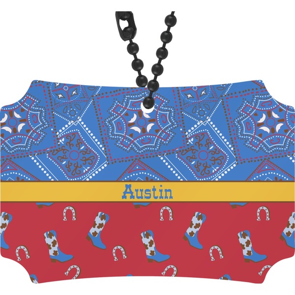 Custom Cowboy Rear View Mirror Ornament (Personalized)