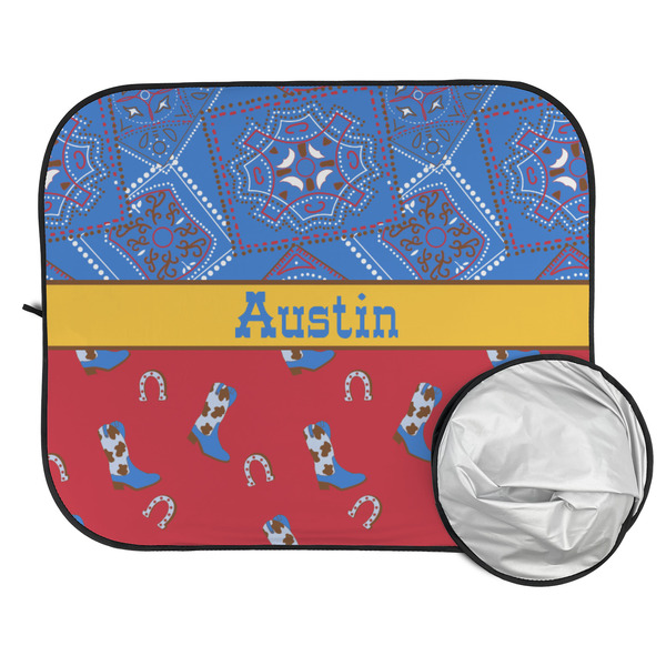 Cowboy Car Sun Shades - FOLDED & UNFOLDED