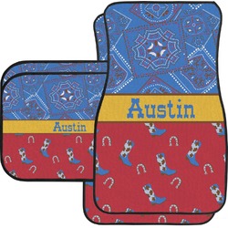 Cowboy Car Floor Mats Set - 2 Front & 2 Back (Personalized)