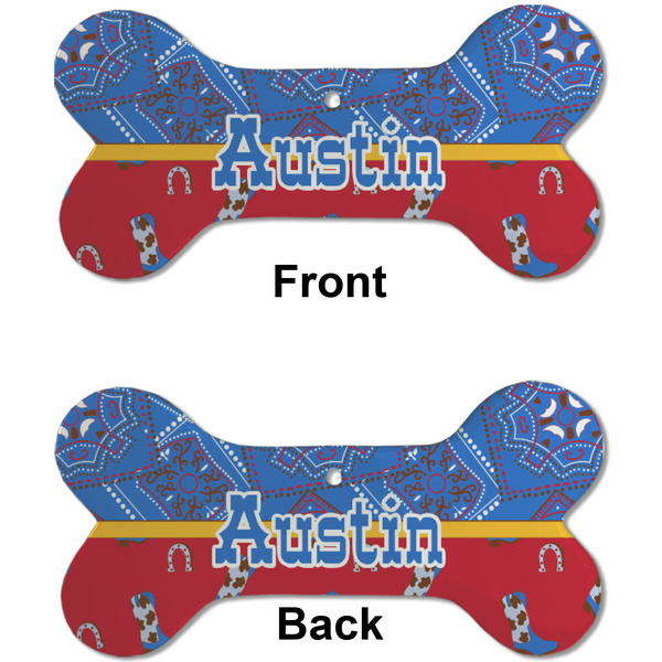 Cowboy Ceramic Flat Ornament - Bone Front & Back (APPROVAL)