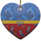 Cowboy Ceramic Flat Ornament - Heart (Front)