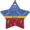 Cowboy Ceramic Flat Ornament - Star (Front)