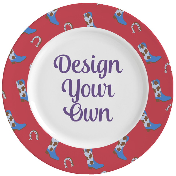 Custom Cowboy Ceramic Dinner Plates (Set of 4) (Personalized)