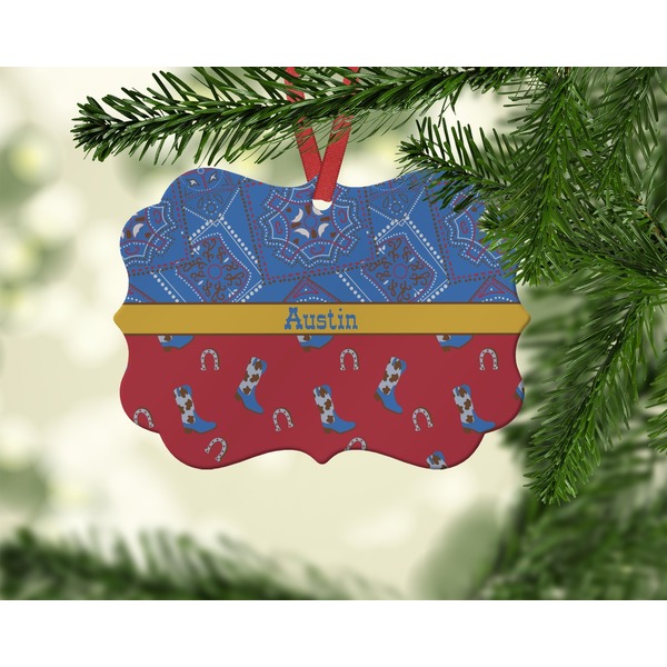 Cowboy Christmas Ornament (On Tree)