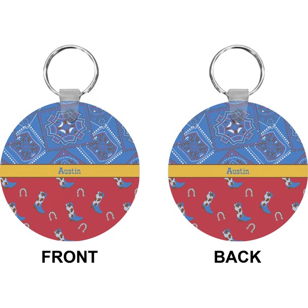 Cowboy Circle Keychain (Front + Back)