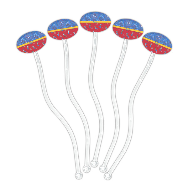 Cowboy Clear Plastic 7" Stir Stick - Oval - Fan