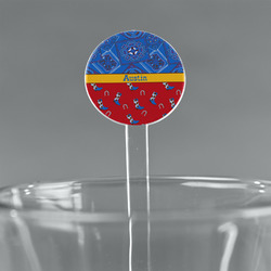 Cowboy 5.5" Round Plastic Stir Sticks - Clear (Personalized)