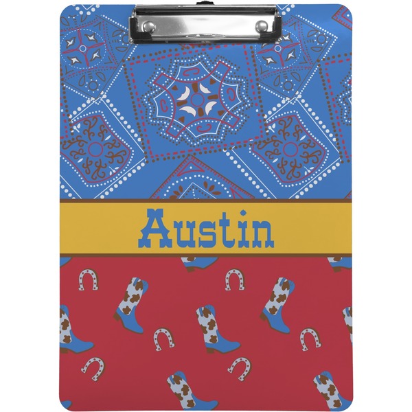 Custom Cowboy Clipboard (Letter Size) (Personalized)