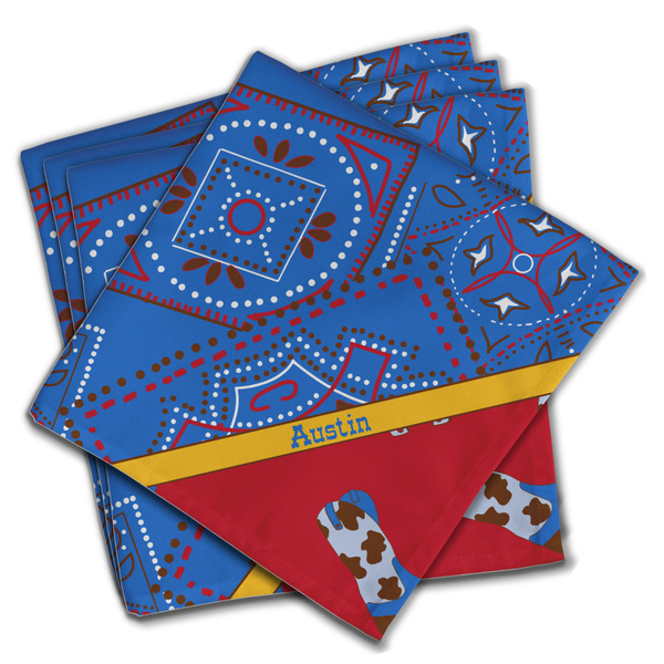 Custom Cowboy Cloth Napkins (Set of 4) (Personalized)