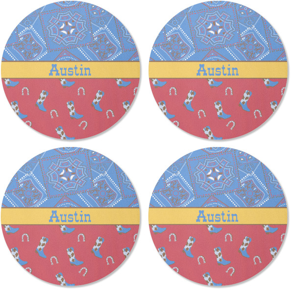 Cowboy Coaster Round Rubber Back - Apvl