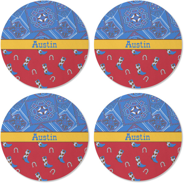 Cowboy Coaster Round Rubber Back - Apvl