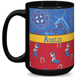 Cowboy 15 Oz Coffee Mug - Black (Personalized)