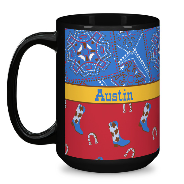 Cowboy Coffee Mug - 15 oz - Black