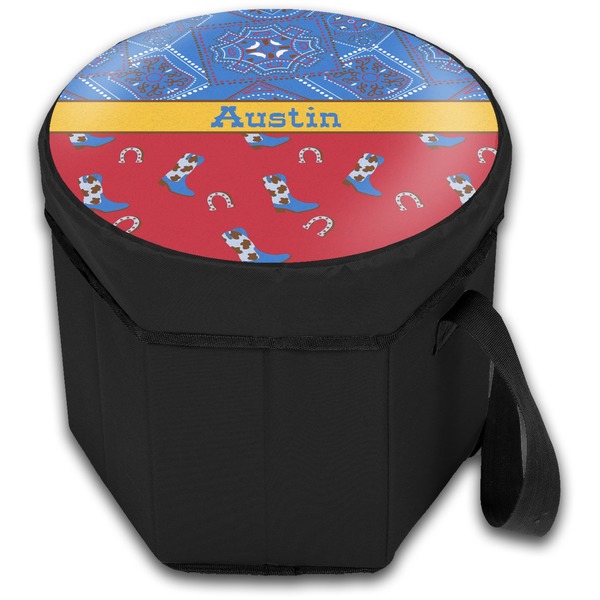 Cowboy Collapsible Personalized Cooler & Seat (Closed)