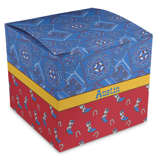 Custom Cowboy Cube Favor Gift Boxes (Personalized)