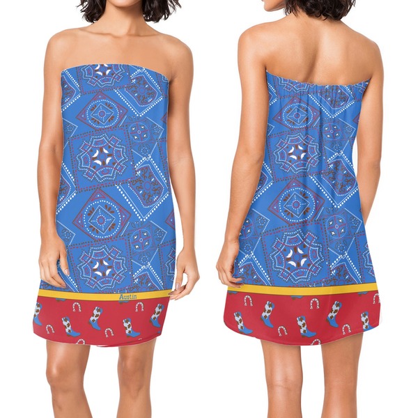 Cowboy Custom Bath Wrap - Front & Back View